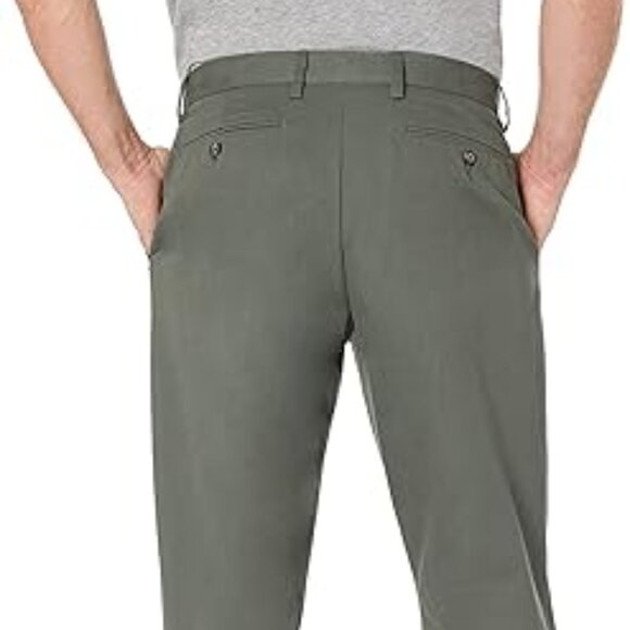 Amazon Essentials Men's Olive Green Classic Flat-Front Chino Pants 34x34 - Picture 3 of 11